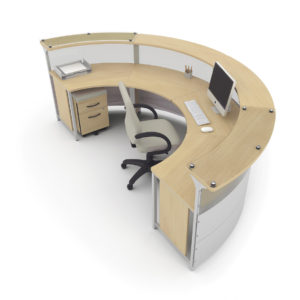 180 Degree Reception Desk with Mobile Storage 180 Degree Reception Desk with Mobile Storage