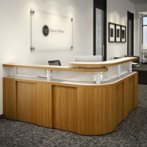 Manhattan Reception with Frosted Acrylic Fronts Manhattan Reception with Frosted Acrylic Fronts